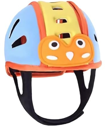 Fenteer Casco de bebé, Ligero, cómodo, Suave, para Gatear, Protector para Caminar para bebés, Azul Amarillo