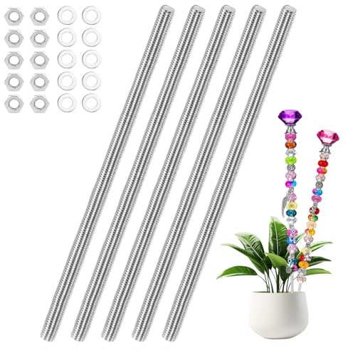 Tige Filetée Tiges Filetées en Acier Galvanisé 5 pièces Tiges Filetées Entièrement avec Filetage Métrique pour la Chimie, le Pétrole, la Construction, L'électronique (Argent)