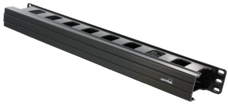 Leviton Horizontal Cable Management, Front Only, 491RU-HFO, Black