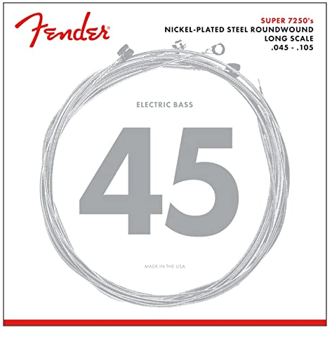Fender Super 7250 String Set For Electric Bass, 045/105 Gauge, Long Scale, Nickel Plated