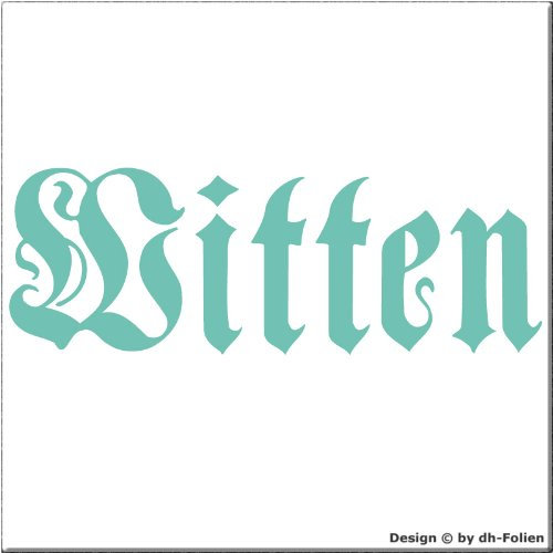 cartattoo4you AK-01667 | Witten - Fraktur altdeutsche Schrift | K-Serie | 17 x 5 cm | Farbe Mint glänzend|in 23 Farben erhältlich Heckscheibe Auto Aufkleber Car Sticker Tuning Spruch Fun