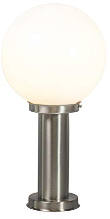 Qazqa Moderno Farola exterior moderna acero inoxidable 50 cm - SFERA/Alargada Adecuado para LED Max. 1 x 40 Watt