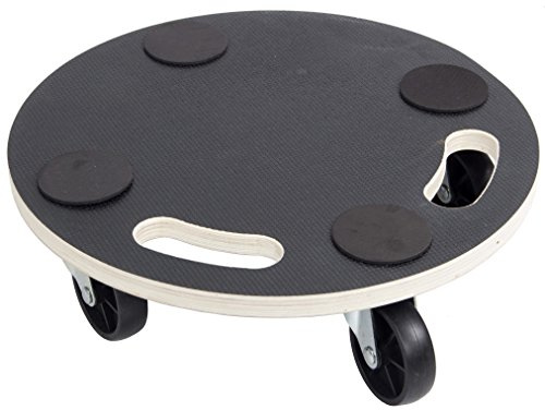 LoadSurfer 200kg Round Anti Slip Wooden Hand Dolly Trolley Furniture Mover Platform 380x380mm