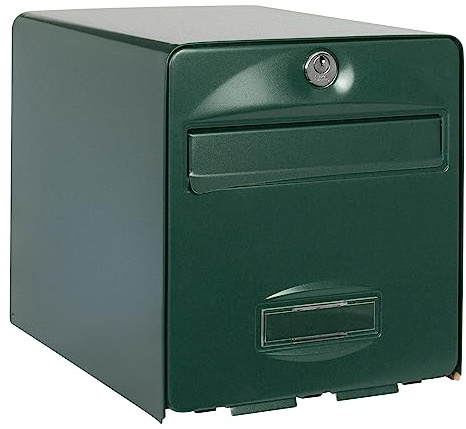 BURG-WÄCHTER Boîte aux Lettres Agréée La Poste, 1 Porte, 508 VE BALthazar, Vert, en Acier Galvanisé, Avec Porte à Ouverture Totale et Stop-Courrier (Porte bloquée à 120°)