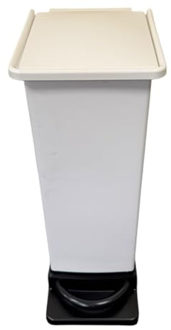 Chabrias Ltd 20L, 42L & 70L Fully Plastic Fire Retardant Sack Holder, Hospital, School, General Waste, Domestic Waste, Soft Closing Sack Holder (White Lid, 20L)