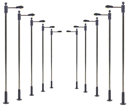 Evemodel LQS09W 10 STK. Peitschenlampen LED 82mm Spur H0 Straßenlampen Flexible Höhe 3v 12v NEU