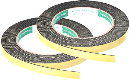 sourcing map 2pcs Ruban d'étanchéité Joint Mousse Adhésive Bande Pour Fenêtre Porte Isolation 10mm(W) x1mm(T) x16.4Ft(L)