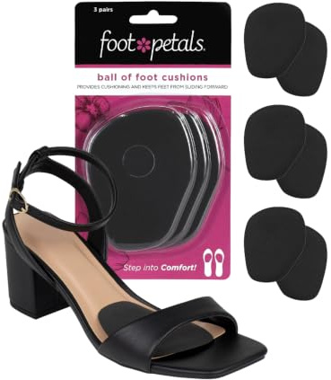 Foot Petals Cojines de bola de pie, almohadilla metatarsiana, alivio de comodidad duradera, evita que los dedos se deslicen, salientes, tacones para mujer