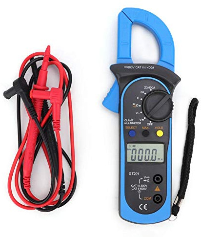 Multimètre de Courant Numérique,ST201 Testeur de Diode de Résistance de Tension DC/AC de Multimètre Numérique Automatique(Bleu)