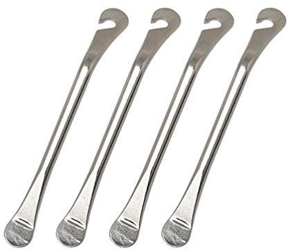 4 Stück Fahrradreifen Motorradreifen Fahrrad Reifenheber Reifen Reparatur Teile Reifenbrecher Werkzeug Hochfeste Reifenheber Reifenheber Reifenlöffel Reifenwechsler Chrom