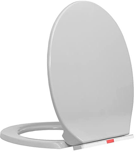 vidaXL Tapa de WC Cierre Suave Desenganche Rápido Ovalada Inodoro con Desmontaje Rápido de Diseño Ergonómico Fácil de Limpieza Gris Claro
