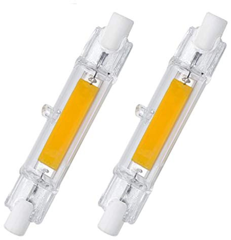 CTKcom 78 mm/3.1 in R7S LED Bulb (2 Pack) 110V 10W Warm White 3000K T3 J Type Halogen Bulb Replacement 100W Halogen Bulb Equivalent Double Ended