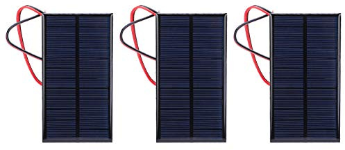 Mini-Solarzellen-Panels, 3-teiliges Mini-Solarpanel DC 6V Polysilicium Solar Cell Charger Module Solar DIY System Kits mit 30 cm Kabel