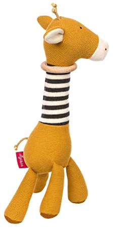 SIGIKID 39353 Strick-Greifling Giraffe Baby Strick Mädchen und Jungen Babyspielzeug empfohlen ab 3 Monaten gelb/schwarz-weiß