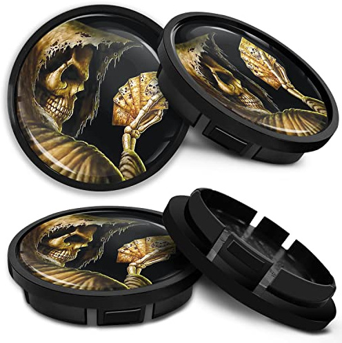 SkinoEu Nabendeckel 66mm Schwarz kompatibel mit VW 4er Set Nabenkappen passend für OEM 5G0601171 (CR 34)