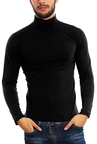 Toocool T-Shirt Col Roulé Homme, sous-Vêtements à Col Roulé en Coton pour Homme, T-Shirt Manche Longue pour Homme A6955