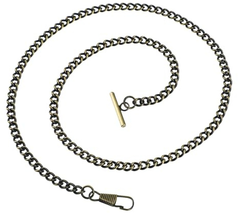 Hemobllo Catenella Per Orologio Da Tasca in Metallo Da Fibbia t Vintage Catena Per Cintura Di Jeans Porta Orologio Per Uomo e Donna Colore Bronzo Decorazione Per Tasca