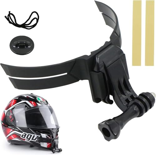 Motorradhelm Halterung Motorrad Helm Strap Mount für GoPro Hero 11, 10, 9, 8, 7 Halterung Helm, Gebogene Helmhalterung, Compatible with Session, Xiaomi Yi, SJCAM und Anderen Action-Kameras
