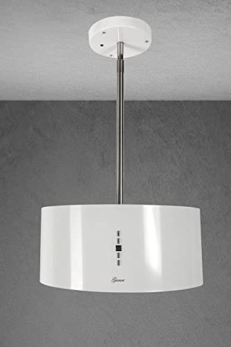 GURARI Inselhaube GCH I 237 50 WH, Umluft Inselhaube, Insel Dunstabzugshaube 50cm, Deckenhaube, 860m³/h, Weiß, 3 Stufen, LED Beleuchtung,Timer,Inkl.Kohlefilter