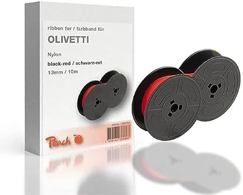 Peach Farbband ersetzt Olivetti, schwarz/rot, Nylon, 13mm/10m, Ribbon Gr1
