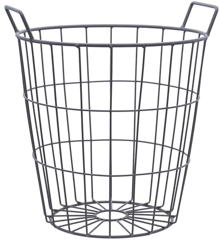 Agrarflora Drahtkorb 15 Liter, Ø300x340mm - Gartenkorb aus robustem Metall - stapelbarer Gitterkorb für Haus & Garten - Obstkorb, Erntekorb, Kartoffelkorb - Haushaltskorb mit Tragegriffen