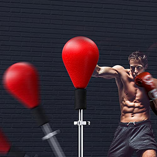 Punchingball Boxsack, Standbox Trainer höhenverstellbar 120-160 cm, Boxbirne Stehend Erwachsene Kinder, Tumbler Speed Standboxsack, Boxen Punching Bag, für Boxing Workout (Rot)