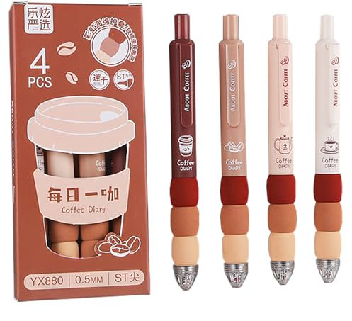 EUZUXU 4 Stück Gelstifte, 0,5 mm Feine Spitze, Schnell Trocknende Glatte Schreibstifte, High-End-Serie Stifte für Tagebuch, Notizen, Niedliche Büro, Schule