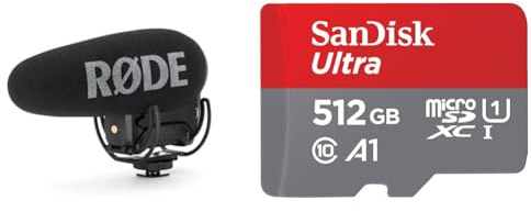 RØDE VideoMic Pro+ Premium Shotgun-Mikrofon & SanDisk Ultra Android microSDXC UHS-I Speicherkarte 512 GB + Adapter