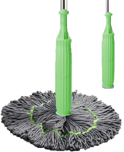 Trapeador deshidratado 2 en 1, mopa de limpieza de pared circular giratoria de 360 grados, trapeador de piso de fibra ultrafina de mango largo, fácil de escurrir para limpieza del hogar, B
