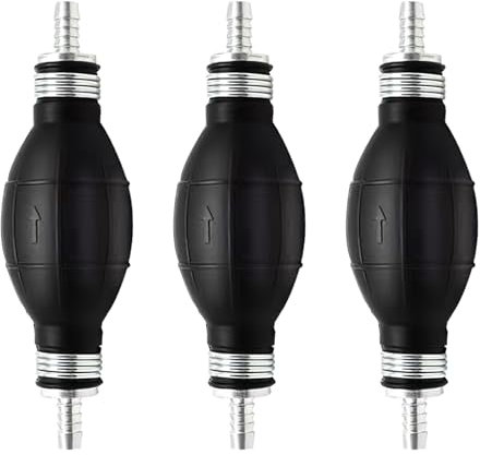 VEGCOO 3 Pcs Pompe à Carburant Manuelle, Pompe Transfert l'eau Manuelle, Poire D'Amorcage Pompe a Carburant de Portable pour Transférer Essence, Diesel, Eau, Liquides(8mm)