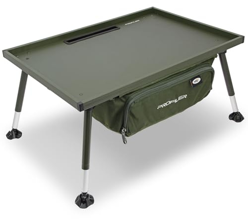 Camping Bivvy Table Heavy Duty Adjustable Foldable with Storage Bag Rear Grommet Outdoor Cooking Travel Friendly Hiking Carp Fishing 58x40cm