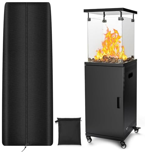 havyduti Square Tower Patio Heater Covers, Heavy-Duty and Weather-Resistant Oxford Fabric, Waterproof, Dust-Proof, -Proof, Windproof, with Zipper and Storage Bag, Snow