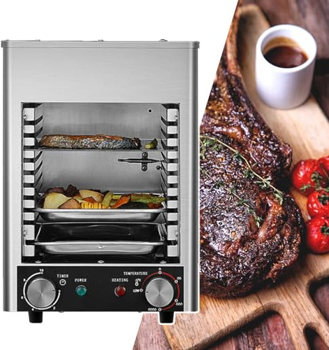 HCAUYNN Asador EléCtrico AutomáTico, MáQuina De Asado Comercial para Pollos, Gran Capacidad, para El Hogar, Restaurantes, Hoteles, Fiestas,220V