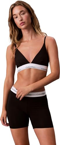 Calvin Klein Damen Triangel BH Unlined mit Logobund, Schwarz (Black), M