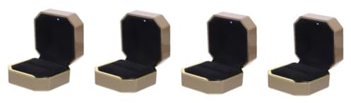 OATIPHO 4stücke Ringbox Mit -licht Eleganter Tragbarer Schmuckhalter Für Verlobungsringe Hochzeiten Und Besondere Anlässe Kompakte Aufbewahrung Für Romantische