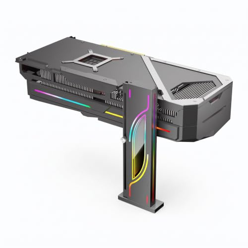 Bewinner Soporte Ajustable para GPU RGB, Base Magnética de Aluminio 19-153mm, Soporte Anti-Sag para Tarjeta Gráfica, Compatible con Cajas de PC (Negro)