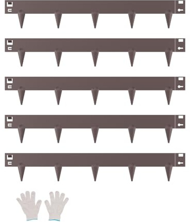 VEVOR Steel Landscape Edging, 5 Packs 39 x 3 in Rust-Resistant Metal Landscape Edging, Bendable Garden Edging Border, Heavy Duty Lawn Edging, Easy-to-Install, Flower Bed Yard Pathway Divider Brown