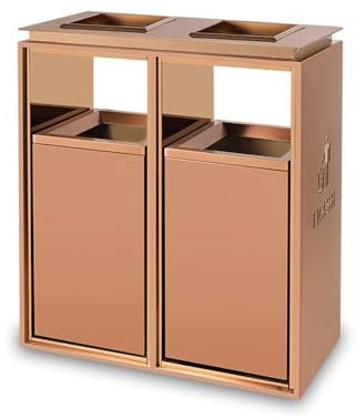 Papelera exterior Papelera exterior Barril doble Columna de metal para cenicero exterior, moderno hogar comercial grande (con cenicero) Papelera de reciclaje(Grande