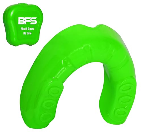 BFS IMPEX Sports Mouth Guard for Kids,Youth,Boys,Girls,Child Teen Mouthguard with Case (BPA Free) for Boxing, Martial Arts,MMA Karate,Lacrosse,Football,Soccer and All Contact Sports (Flu Green)