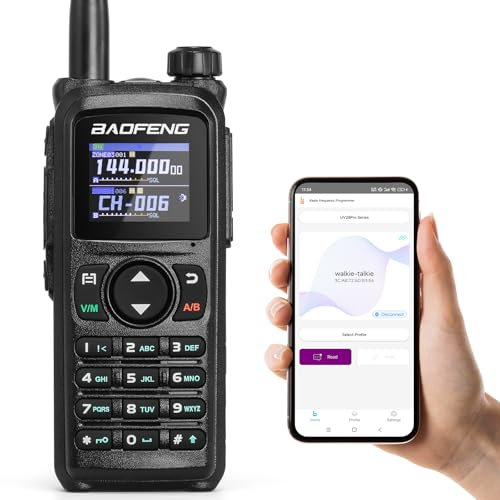 BAOFENG UV-28 PLUS Radio amatoriale navigazione GPS 10W, programmazione tramite app, ricevitore radio bidirezionale a doppia banda a lungo raggio, 1000 canali, display 1,77'', 2200 mAh batteria