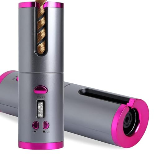 Ferro Arricciacapelli automatico Senza Fili Ferro arricciacapelli intelligente senza fili Arricciacapelli Portatile con selezione della direzione di arricciatura (da 150 a 200 °C, 20 cm)- CURLCODE