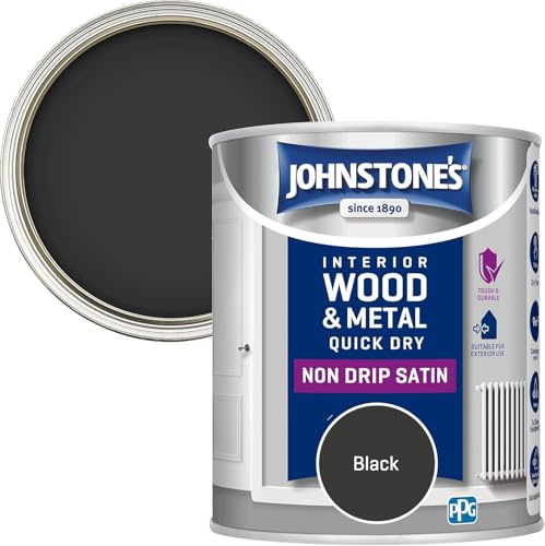 AXpower Inspirational Technology Empowering People Quick Dry Non Drip Satin Paint 750ml – Black, Interior & Exterior Wood and Metal, Smooth Satin Finish, Easy Application, Durable & Long Lasting