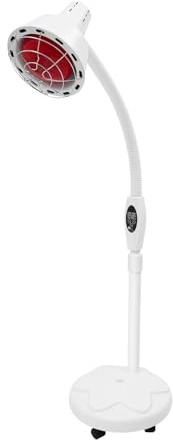 Rotlichtlampe, 275W Rotlichtlampe Wärmelampe Temperatur Einstellbar 0-115°C Infrarotlampe mit 360° Drehbare Basis für Menschen der meisten Altersgruppen, Jugendliche, Erwachsene, ältere Menschen, Spor