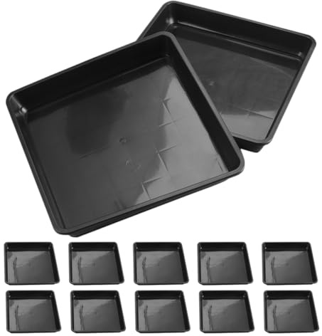 jojofuny Soucoupes pour Pots de Fleurs Carrées 15 Pièces en Plastique Plateau de Récupération d'eau 15X15 CM Adapté aux Pots en Céramique