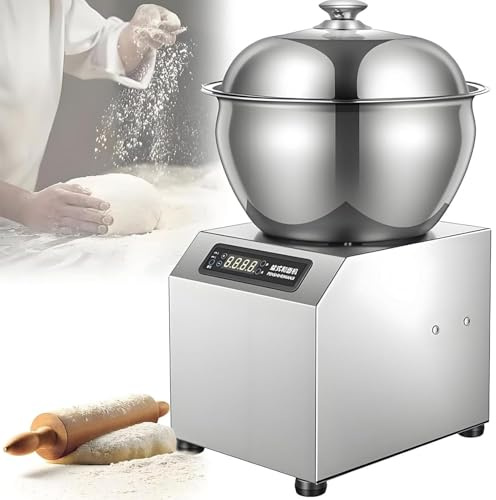Mixer per impasto, 5 kg, in acciaio inox, con timer da 30 minuti e doppia rotazione per panetteria, ristorante, pizza e impasto del pane