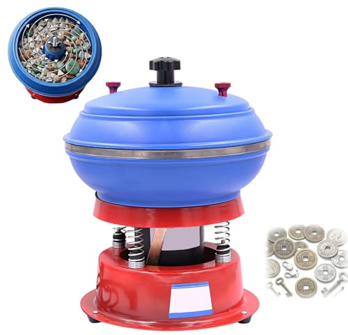Koyike Macchina per Lucidatura Vibrante 3.5L Alta capacità 2500RPM, Buratto per Sbavatura Metalli E Restauro Gioielli, Vasca Vibrante con Rivestimento in Gomma Antiurto.