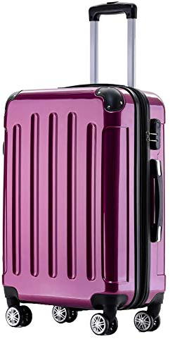 BEIBYE Zwillingsrollen 2048 Hartschale Trolley Koffer Reisekoffer Taschen Gepäck in M-L-XL-Set (Lila, L)
