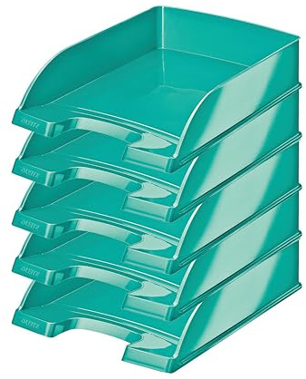 Leitz 52263051 bac de rangement de bureau - bacs de rangement de bureau (Bleu, Polystyrène, A4, Enveloppe, lettre, Note, Papier, 255 x 357 x 70 mm, 242 x 330 x 60 mm)