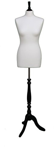 Deluxe Size 12 Schneider weiblich Schneiderpuppe Büste Schaufensterpuppe creme Jersey schwarz Stativ Ständer Aus Holz