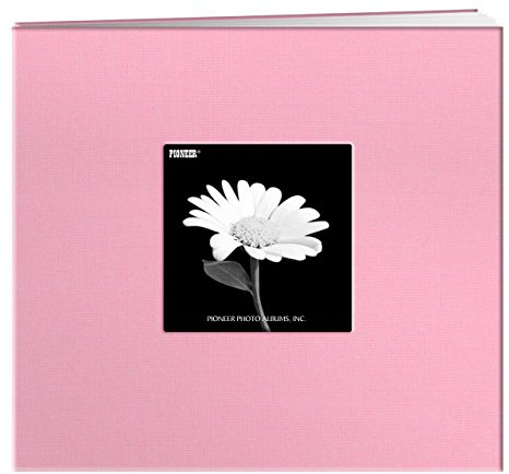 Pioneer 8 Inch by 8 Inch Postbound Frame Cover Memory Book, Dreamy Pink